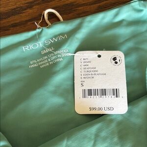 Riot Swim Teal High-Cut Bikini Bottom